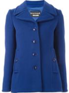 Boutique Moschino Buttoned Short Coat, Women's, Size: 44, Blue, Acetate/rayon/cashmere/virgin Wool