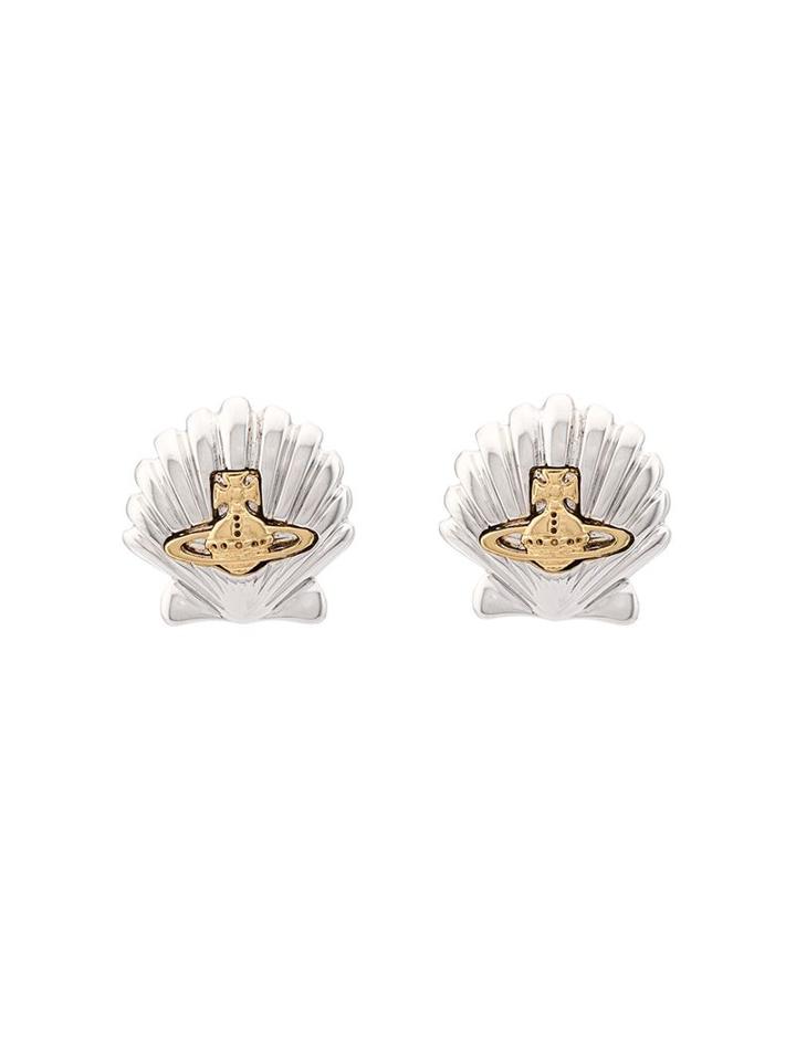 Vivienne Westwood Shell Earrings, Women's, Grey, Rhodium