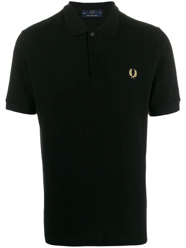 Fred Perry Logo Embroidered Polo Shirt - Black