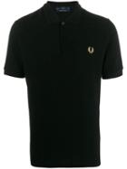 Fred Perry Logo Embroidered Polo Shirt - Black