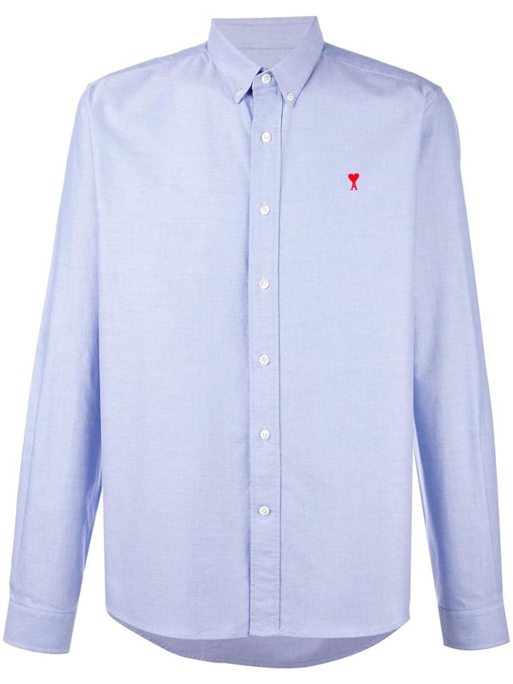 Ami Alexandre Mattiussi Ami De Coeur Sky Blue Oxford Shirt