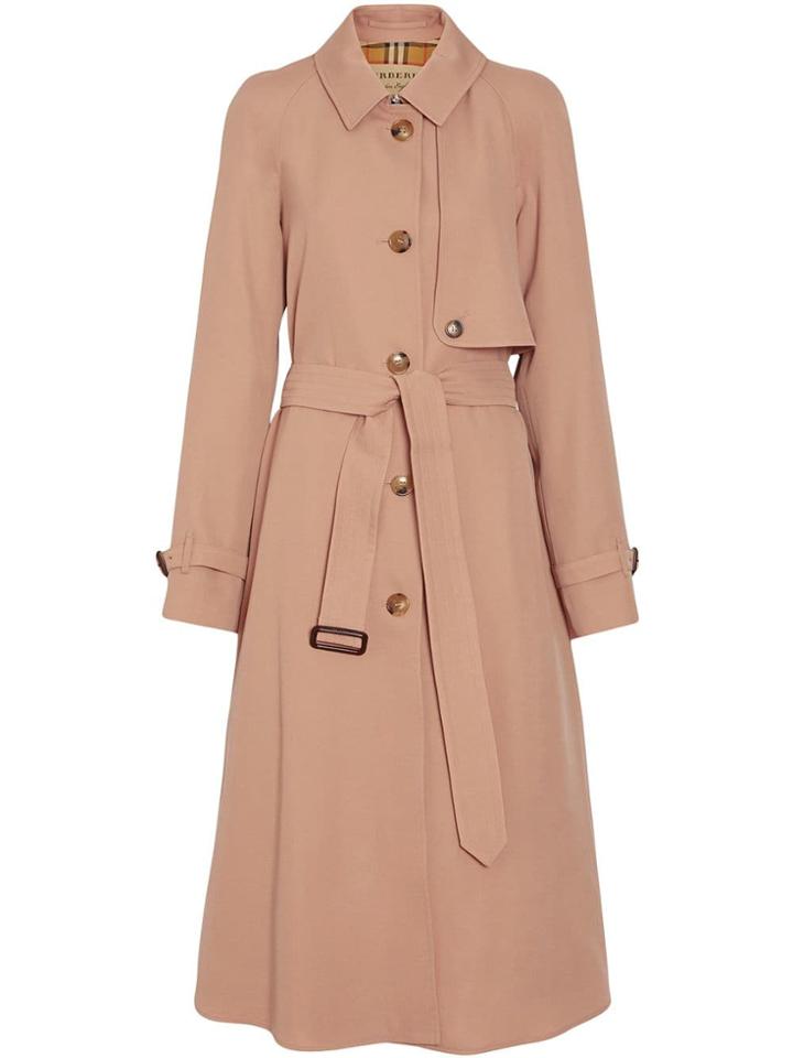 Burberry Wool Gabardine Trench Coat - Brown