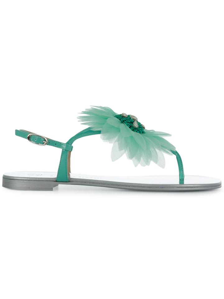 Giuseppe Zanotti Design Flower Petal Sandals - Green