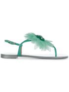 Giuseppe Zanotti Design Flower Petal Sandals - Green