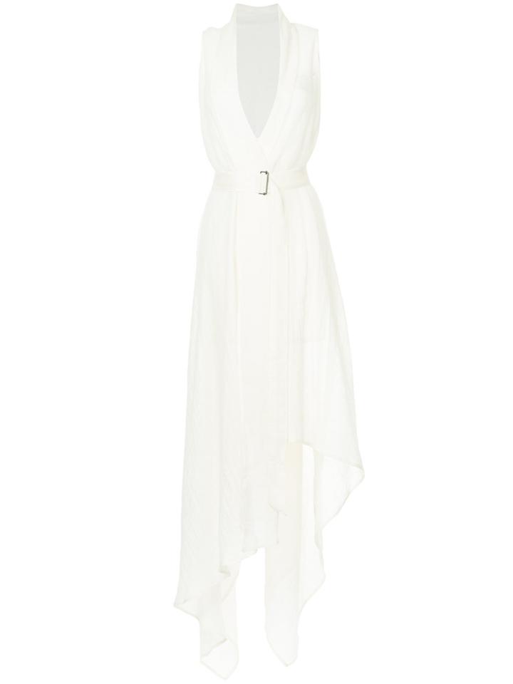 Ann Demeulemeester Sleeveless Belted Wrap Dress - White