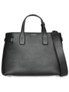 Burberry The Medium Banner In Leather And Vintage Check - Black