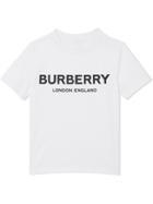 Burberry Kids Teen Logo Print Cotton T-shirt - White