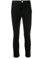 Twin-set Stitch Detail Skinny Trousers - Black