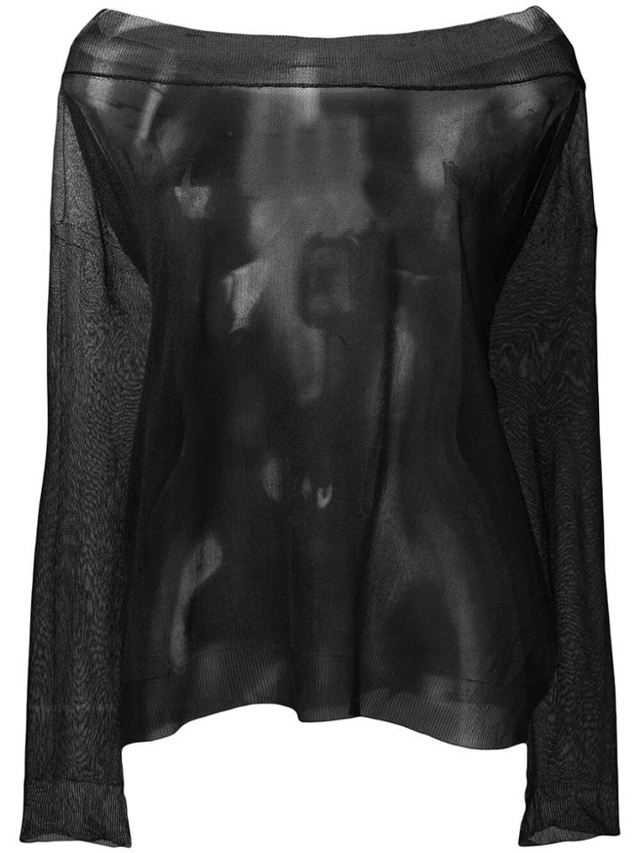 Semicouture Off-shoulder Sheer Top - Black