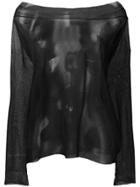 Semicouture Off-shoulder Sheer Top - Black