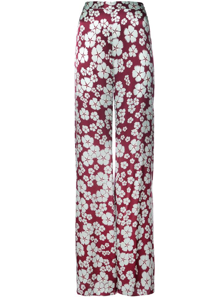 Alexis High Waist Floral Print Trousers - Pink & Purple