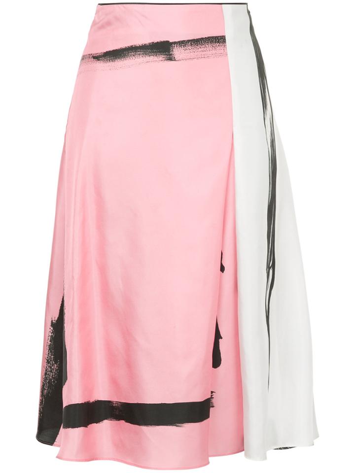 Christopher Esber Painterly Stripe Colour Block Skirt - Pink & Purple