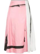 Christopher Esber Painterly Stripe Colour Block Skirt - Pink & Purple