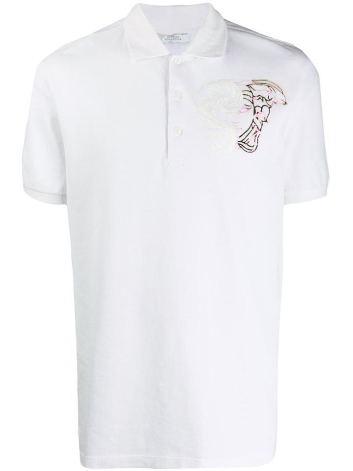 Versace Collection Medusa Motif Polo Shirt - White