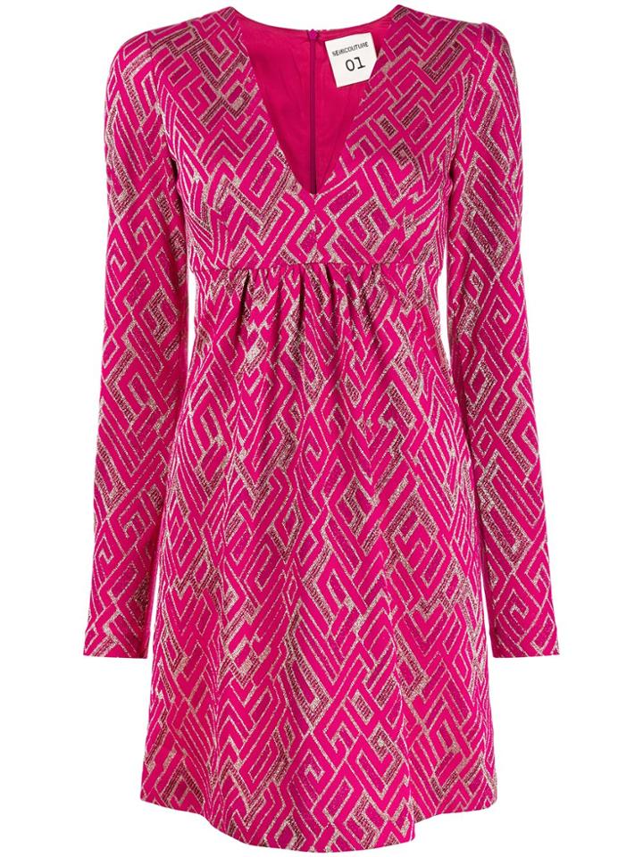 Semicouture Long-sleeve Mini Dress - Pink
