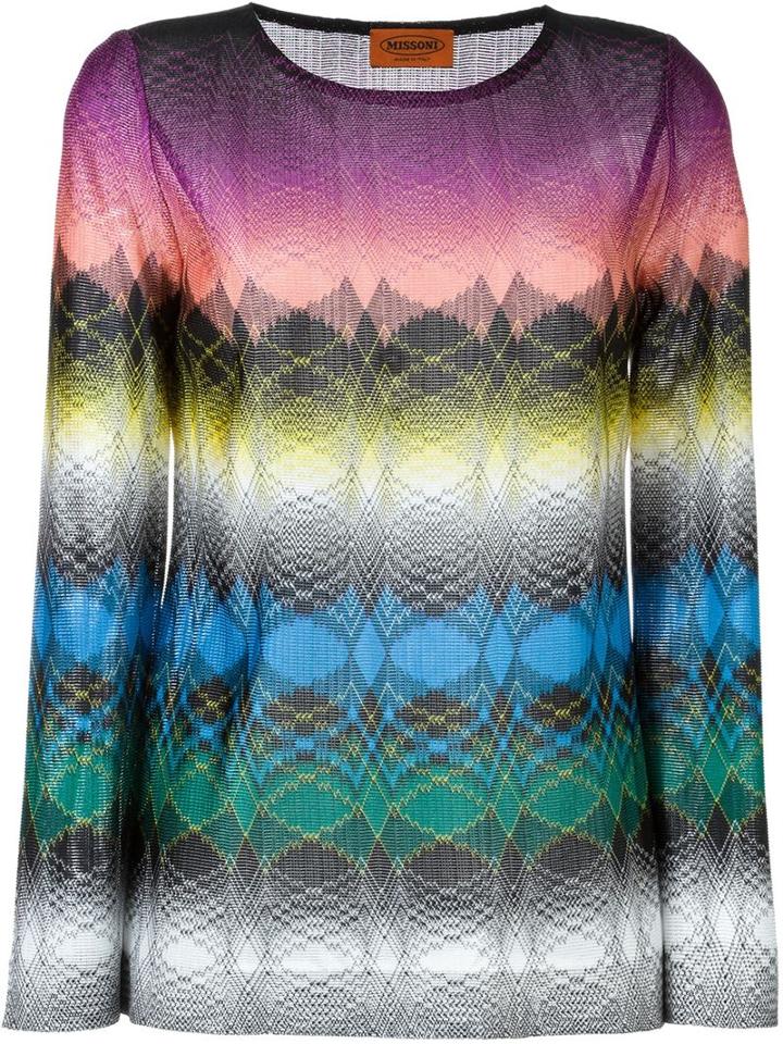 Missoni Zigzag Print Knit Top, Women's, Size: 42, Viscose