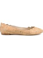 Sam Edelman Augusta Ballerinas, Women's, Size: 8.5, Nude/neutrals, Cork/leather