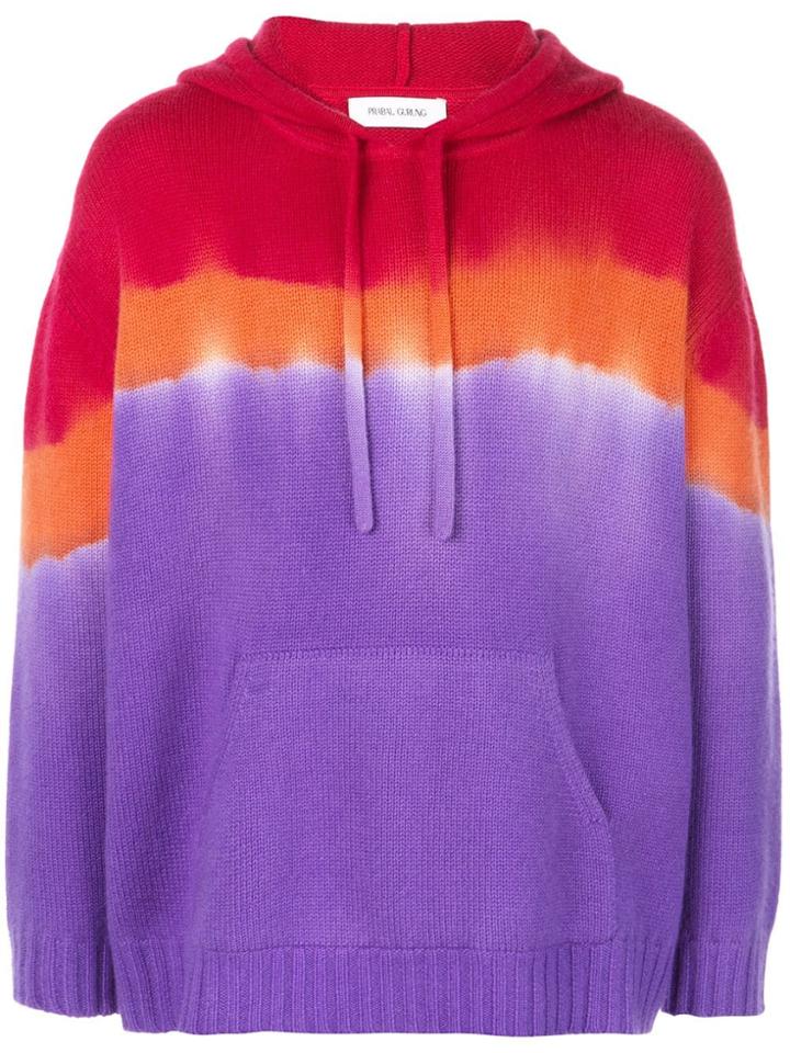 Prabal Gurung Oversized Knit Hoodie - Purple