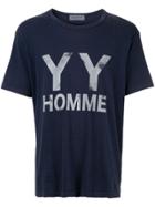 Yohji Yamamoto Pre-owned Yy Home Print T-shirt - Blue