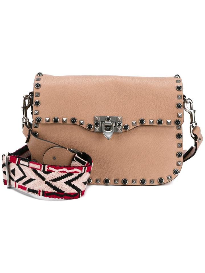 Valentino Valentino Garavani 'rockstud Rolling' Shoulder Bag, Women's, Pink/purple, Cotton/suede/leather/metal