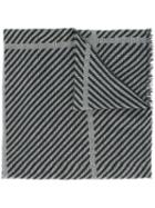 Armani Collezioni Striped Scarf, Men's, Black, Wool
