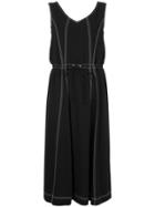 Le Ciel Bleu Contrast Stitch Maxi Dress - Black