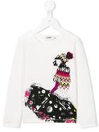 Junior Gaultier Girl Print T-shirt, Size: 10 Yrs, White