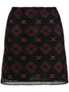 Pinko Patterned Lace Mini Skirt - Black