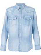 Visvim Patch Sleeve Denim Shirt, Men's, Size: 4, Blue, Cotton