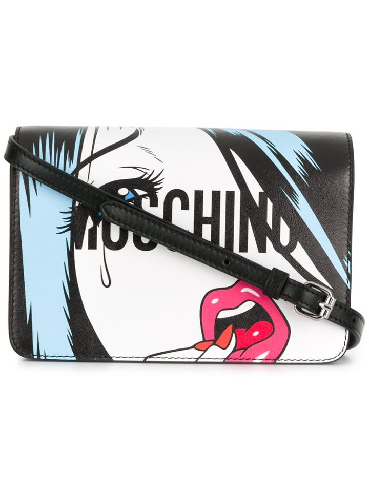 Moschino Portrait Shoulder Bag - Black