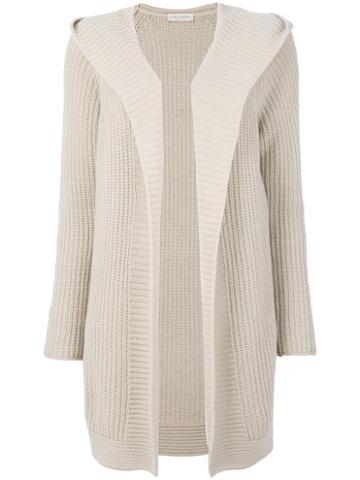 Le Tricot Perugia - Rib Knit Hooded Cardigan - Women - Silk/cashmere/virgin Wool - L, Nude/neutrals, Silk/cashmere/virgin Wool