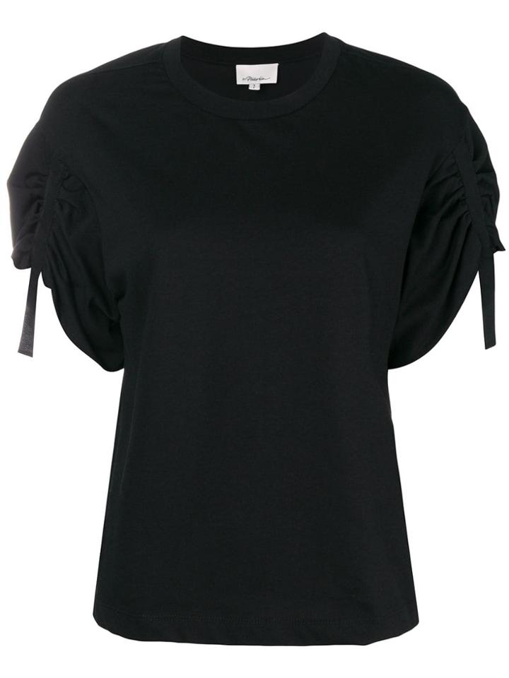 3.1 Phillip Lim Short Gathered Sleeve T-shirt - Black