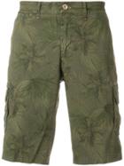 Jeckerson Palm Tree Print Cargo Shorts - Green