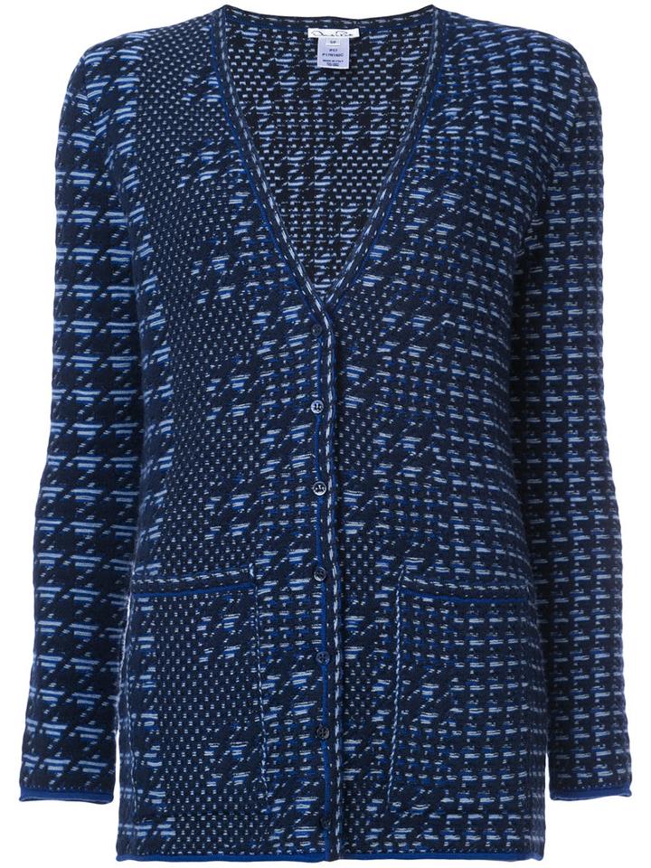 Oscar De La Renta - Cashmere Cardigan - Women - Wool - Xl, Blue, Wool