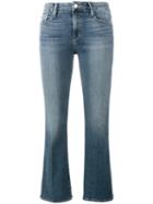 Frame Denim Flared Cropped Jeans, Size: 29, Blue, Cotton/tencel/polyester/spandex/elastane