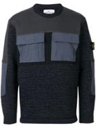 Stone Island Contrasting Panelled Sweater - Black
