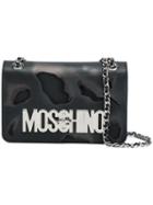 Moschino Burned Effect Shoulder Bag, Women's, Black, Leather