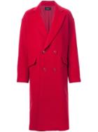 G.v.g.v. 'raw Edge' Coat, Women's, Size: 36, Red, Nylon/wool