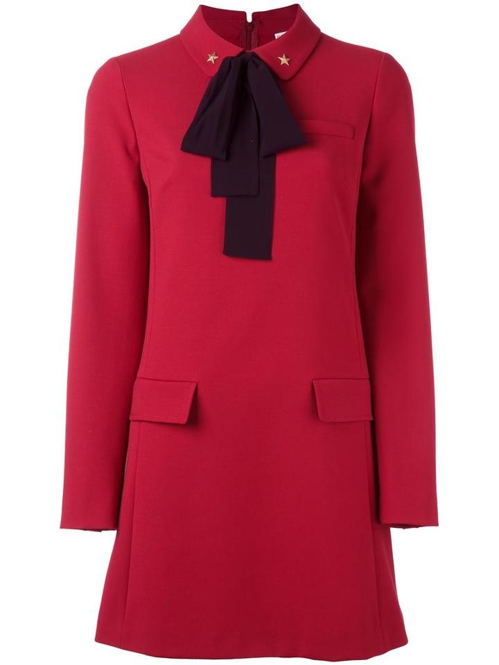 Red Valentino Pussy Bow Dress, Women's, Size: 40, Acetate/polyester/spandex/elastane