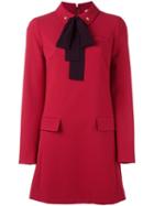 Red Valentino Pussy Bow Dress, Women's, Size: 40, Acetate/polyester/spandex/elastane
