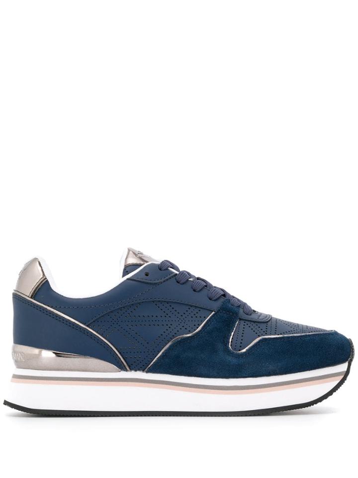 Emporio Armani Perforated Sneakers - Blue