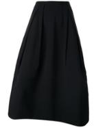 Jil Sander Crepe Inverted Pleat Long Skirt, Women's, Size: 36, Black, Polyester/spandex/elastane/silk/cupro