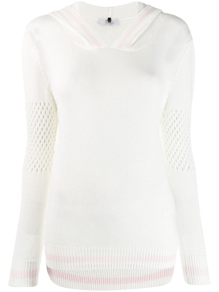 Mr & Mrs Italy Mesh Detail Hoodie - White