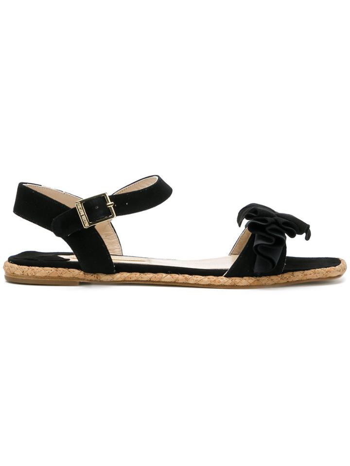 Paloma Barceló Ruffle Sandals - Black