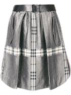 Alberta Ferretti Check Detail Skirt - Grey