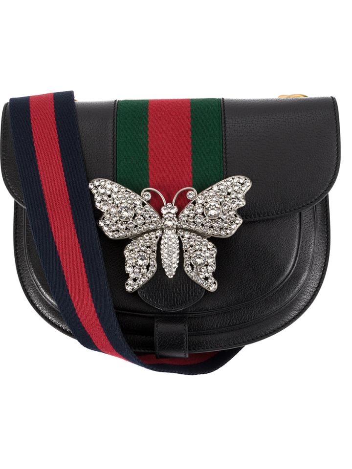 Gucci Embellished Shoulder Bag - Black