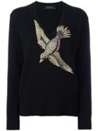 Gucci Vintage Embroidered Bird Jumper, Women's, Size: 42, Black
