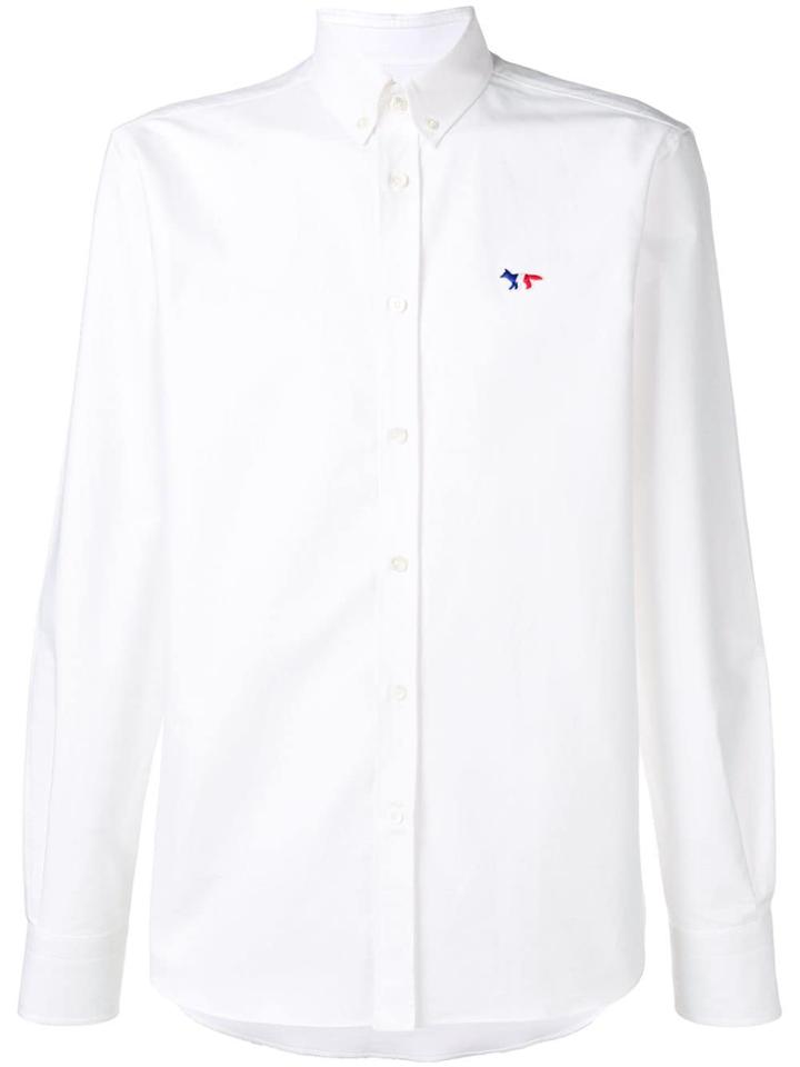 Maison Kitsuné Contrast Embroidery Shirt - White