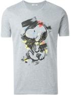 Iceberg Snoopy Print T-shirt, Men's, Size: Xl, Grey, Cotton