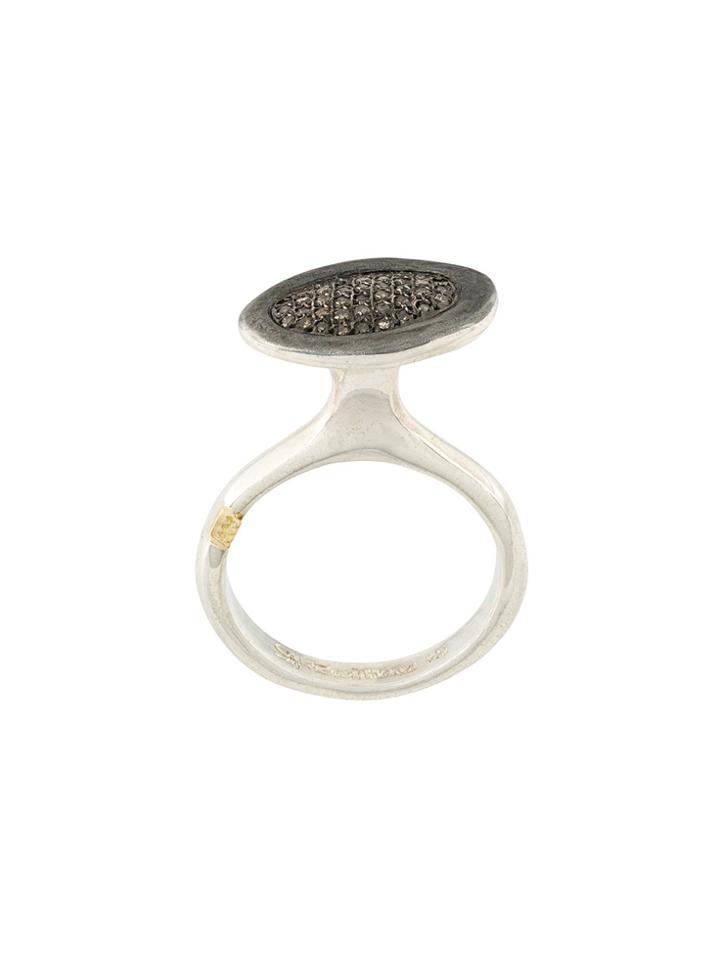 Rosa Maria Diamond Oval Cocktail Ring - Metallic